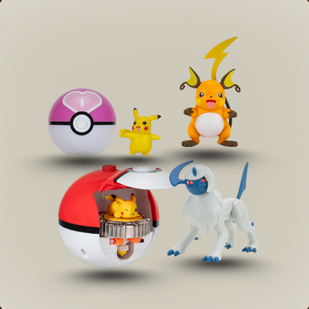 Små Battle Figures og Poké balls 3–8 cm