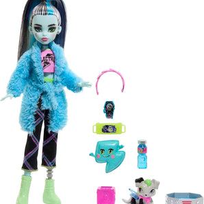 Monster High Mode Dukkesæt Frankie Stein Creepover Party med Tilbehør 32 cm