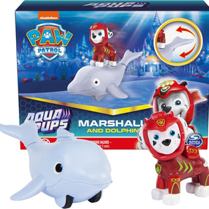 Paw Patrol Figur Marshall med Delfin Aqua Pups 6 cm