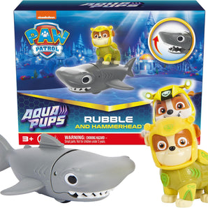 Paw Patrol Figur Rubble med Haj Aqua Pups 6 cm