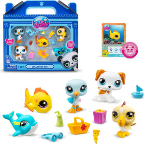 Littlest Pet Shop Figurer Beach Besties 5-Pack med Tilbehør 6 cm
