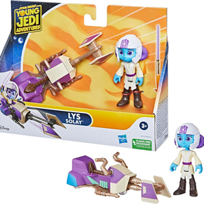 Star Wars Figur Young Jedi Adventures Lys med Speeder Bike 6 cm