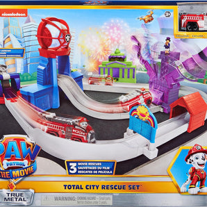 Paw Patrol Racerbane True Metal Total City Redningssæt Med Marshall Figur Rød 1:55
