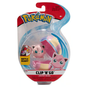 Pokémon Poké Ball Figur Clip ’N’ Go Jigglypuff med Heal Ball 5 cm