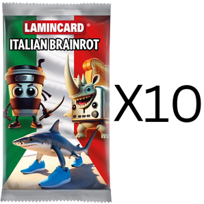 Italiensk Brainrot Kort Pakke med 5 Kort, Gennemsigtige og Holografiske Memes - 10 Pakker