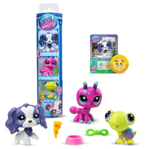 Littlest Pet Shop Figurer Pet Trio 3-Pack Figurpakke med Tilbehør 5 cm
