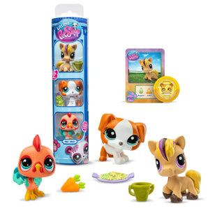 Littlest Pet Shop Figurer Pet Trio 3-Pack Figurpakke med Tilbehør 5 cm