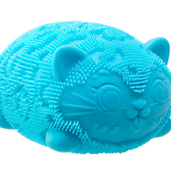 NeeDoh Fuzz Ball Wild Cats squishy i blå med pelsblød overflade