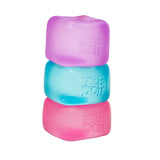 NeeDoh Nice Cube squishy i lilla, blå og pink