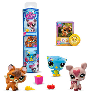 Littlest Pet Shop Figurer Pet Trio 3-Pack Figurpakke med Tilbehør 5 cm