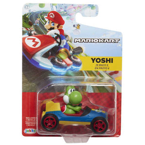 Mario Kart figur Yoshi med Mach 8 Kart 6 cm