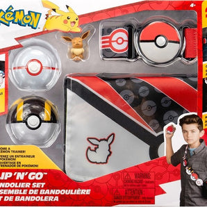 Pokémon Bælte Sæt Bandolier Clip 'N Go 2x Pokéball + Eevee Figur 5 Cm