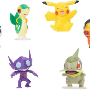 Pokémon Battle Figure 6-Pack Sableye, Axew, Snivy, Tepig, Oshawott og Pikachu