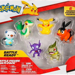 Pokémon Battle Figure 6-Pack Sableye, Axew, Snivy, Tepig, Oshawott og Pikachu
