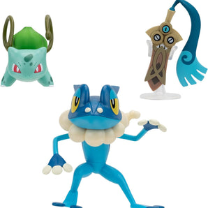 Pokémon Figurer 3-Pack Honedge, Bulbasaur og Frogadier