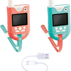 Video Walkie Talkies med Kamera, Skærm og Spil, 100 meter Rækkevidde