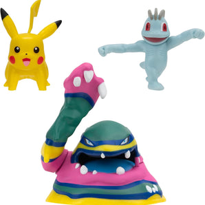 Pokémon Figurer 3-Pack Pikachu, Machop og Alolan Muk