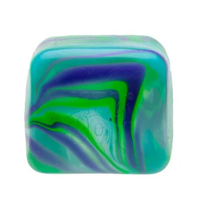 NeeDoh Nice Cube Swirl squishy med grønne og blå hvirvler