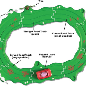 Gurli Gris Whizz Around Lille Rød Bil Sæt og Kørebane