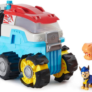 Paw Patrol Dino Rescue Dino Patroller Teamkøretøj med Motor, Chase-figur og Dinosaur