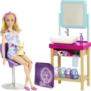 Barbie Dukke Sæt Self-Care Spa m. Tilbehør 30 Cm