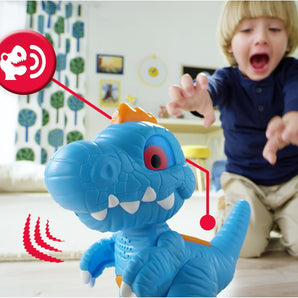 Junior Megasaur T-Rex Blå Interaktiv Dinosaur med Lyd og Lys 20 cm