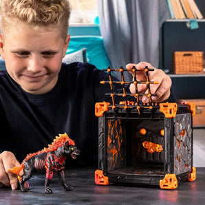 Schleich Figur Sæt Eldrador Lava Battle Cave med Hell Hound 27 dele