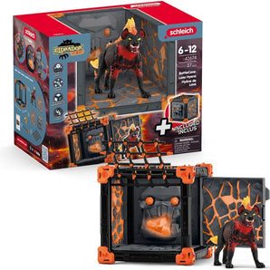 Schleich Figur Sæt Eldrador Lava Battle Cave med Hell Hound 27 dele