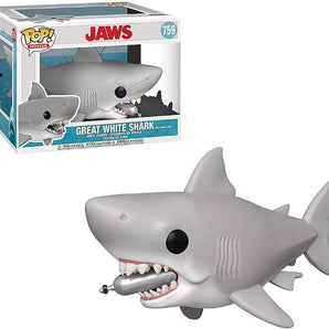 Funko Pop! Jaws Figur Hvidhaj med Dykkerflaske i Munden 15 cm