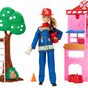 Barbie Dukke Sæt Careers Firefighter med Tilbehør 30 cm