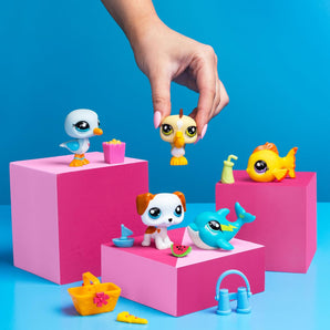 Littlest Pet Shop Figurer Beach Besties 5-Pack med Tilbehør 6 cm