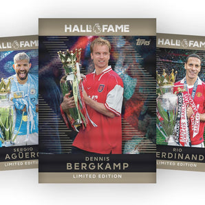Topps Fodboldkort Premier League 2025/2026 - Super Tin #2 – 50 kort + 3 Hall of Fame Kort