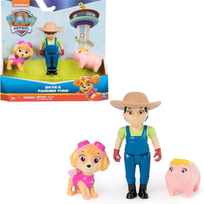 Paw Patrol Actionfigursæt Hero Pups Skye, Bondepigen Yumi og Gris