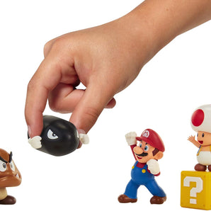 Super Mario Acorn Plains Diorama Sæt med Figurer og Tilbehør