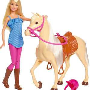 Barbie Dukke med Hest og Tilbehør 30 cm