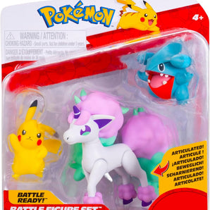Pokémon Figurer 3-Pack Pikachu, Gible og Galarian Ponyta