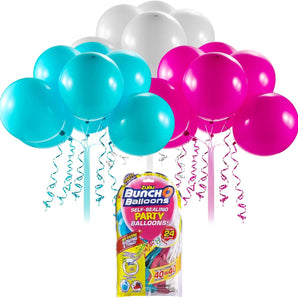 Partyballoner Selvforseglende Latex Balloner 24 stk (pink, turkis, hvid)