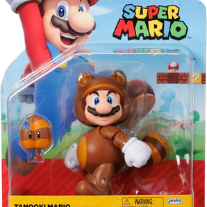 Super Mario Figur Tanooki Mario med Blad 10 cm