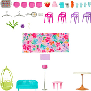 Barbie Dukke Hus i 2 Etager og 6 Legeområder med +30 Dele