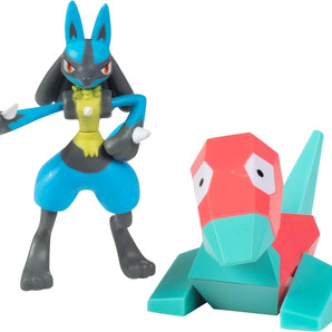 Pokémon Battle Figure 8-Pack Charmander, Bulbasaur, Squirtle, Lucario, Zubat, Appletun, Alolan Vulpix og Porygon