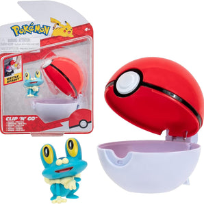 Pokémon Figur Clip ‘N’ Go Poké Ball med Froakie 5 cm
