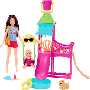 Barbie Dukkesæt Vandpark Legesæt med Tilbehør 35 cm