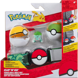 Pokémon Bælte Sæt Clip 'N Go Pokéball, Bulbasaur 5 Cm
