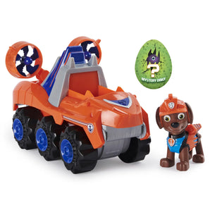 Paw Patrol Figur Zuma med Bil og Surprise Dinosauræg