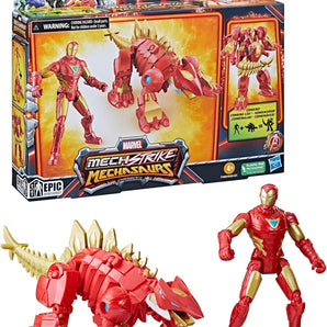 Marvel Iron Man Figur & Dinosaur Sæt Mech Strike Mechasaurs 10 cm