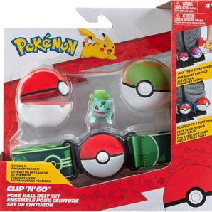 Pokémon Bælte Sæt Clip 'N Go Poké Ball & Nest Ball, Bulbasaur 5 cm