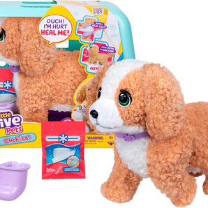 Little Live Pets Bamse Ouchies Puddel Hundehvalp med +50 Lyde og Reaktioner 30 Cm