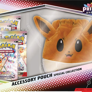 Pokémon Kort Scarlet & Violet Prismatic Evolutions Accessory Pouch med 5 Booster Packs