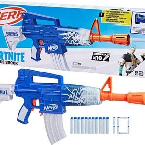 Nerf Fortnite Elite Batteridrevet Blue Shock Blaster med 10 Skud