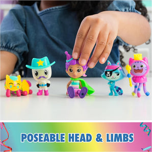 Gabbys Dukkehus 6 Figurer med Festtema Tilbehør